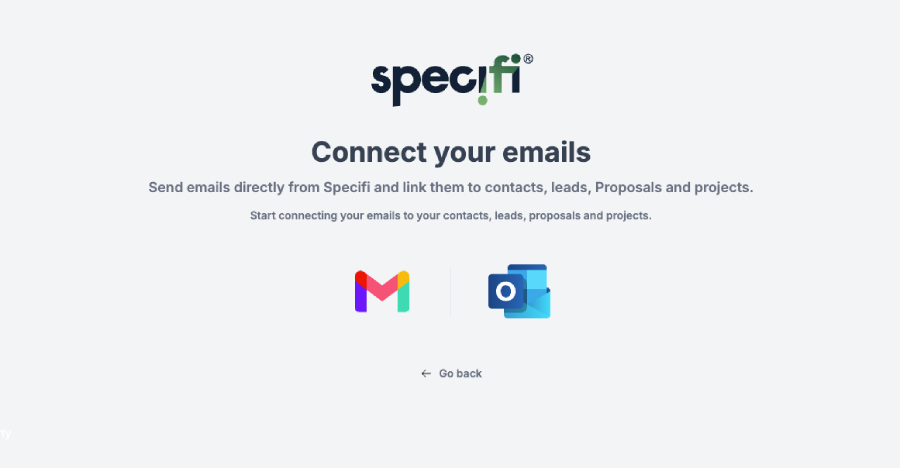 Specifi email integration inbox overview