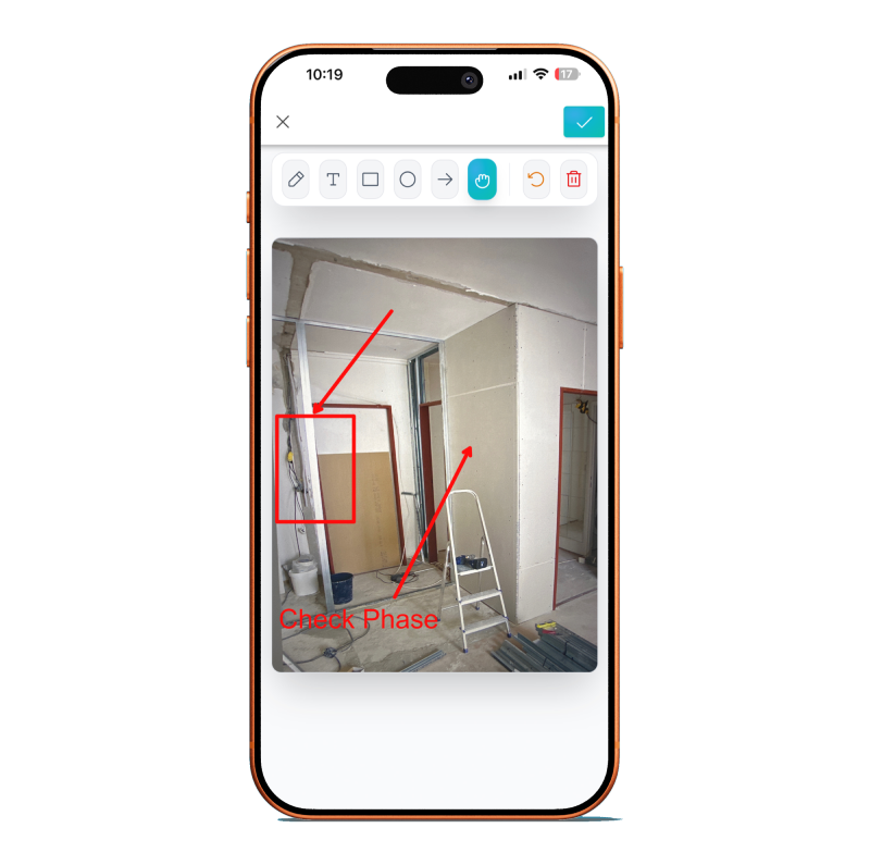 Specifi mobile documentation and photo annotation screen