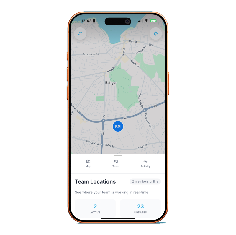 Specifi mobile team location map