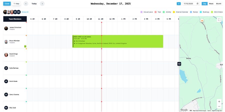 Specifi mobile-friendly time tracking screen